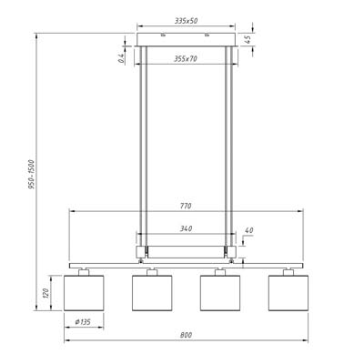 LAMPADARIO A SOSPENSIONE TRIO GARDA - immagine 3