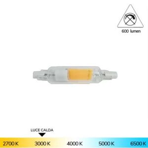 LED LINEARE 5,3 W 78MM CORTA R7S 3000K 600 LM IMPERIA
