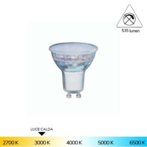 LAMPADA DICROICA LED FULL GLASS OPALE 4,5W GU10 3000K 345 LM REER