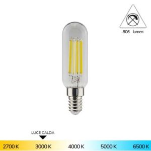 LAMPADA TUBOLARE CAPPA FILAMENTO LED 6,5W E14 3000K REER