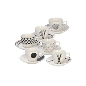 TAZZINA PER CAFFE' CON PIATTINO METROPOLIS  SET 6PZ TOGNANA